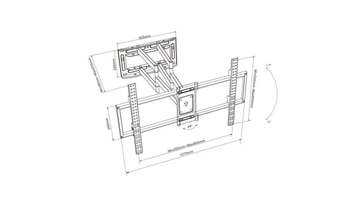 UCHWYT DO TV LCD/LED 50-120 150KG AR-91XXL ART reg. pion i poziom 90-935mm maxVESA 900x600