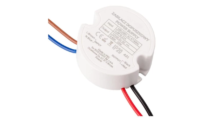 Zasilacz do puszk fi60 0,83A 10W 12V IP67 50x50x22