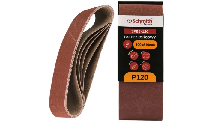 Pas bezkońcowy taśma papier ścierny P120 100x610mm 5szt Schmith
