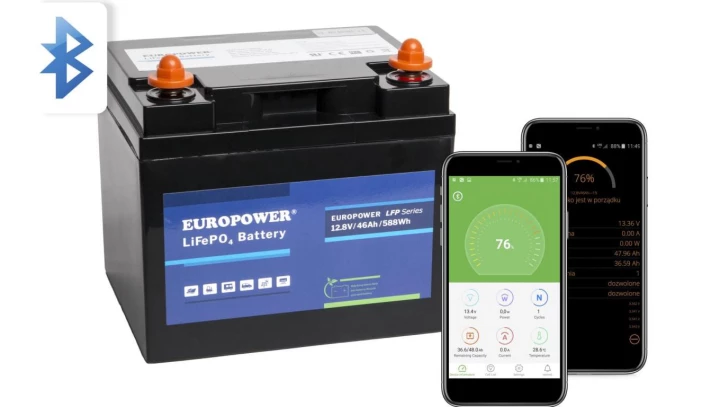 Akumulator EUROPOWER serii LFP (LiFePo4) 12,8V 46Ah + Bluetooth