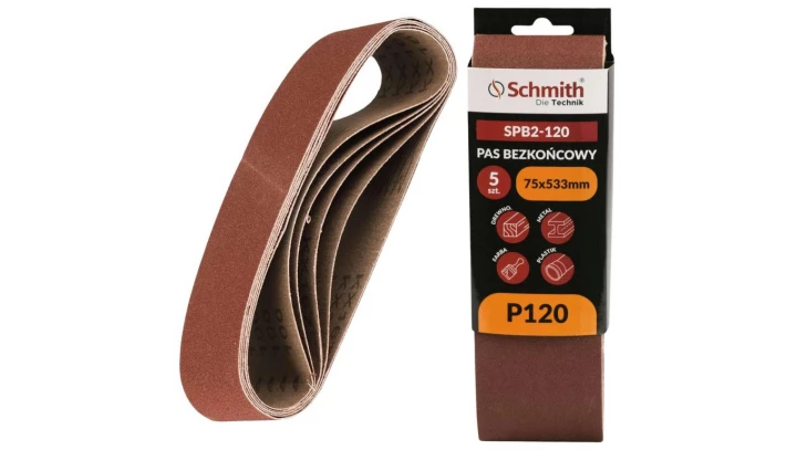 Pas bezkońcowy taśma papier ścierny P120 75x533mm 5szt Schmith