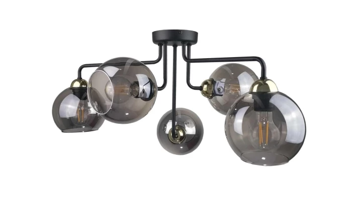 Lampa sufitowa nowoczesna 5xE27 COSMO BLACK/GOLD