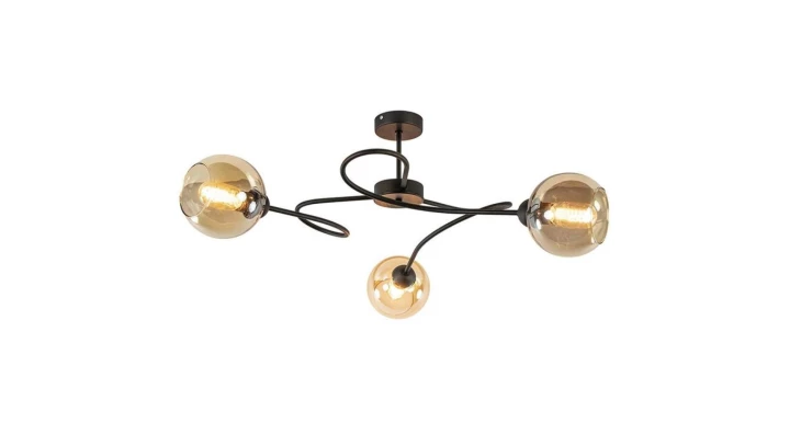 Lampa sufitowa nowoczesna 3xE27 VESPER BLACK/HONEY