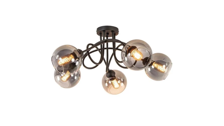 Lampa sufitowa czarna nowoczesna 5 punktowa RING E27 max.60W
