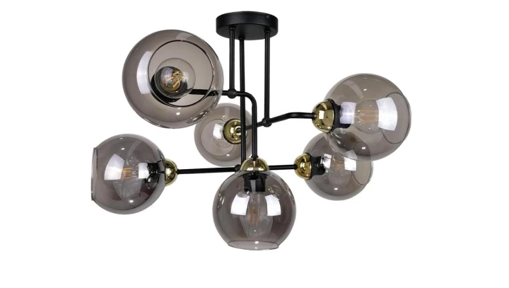 Lampa sufitowa nowoczesna 6xE27 COSMO BLACK/GOLD