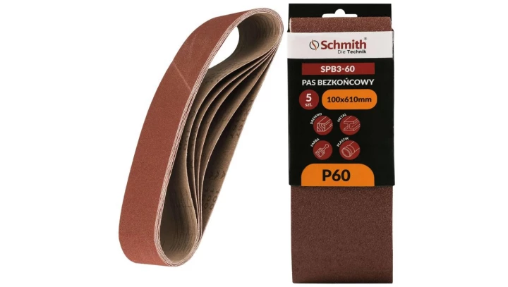 Pas bezkońcowy taśma papier ścierny P60 100x610mm 5szt Schmith