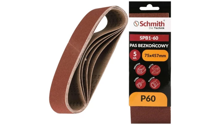 Pas bezkońcowy taśma papier ścierny P60 75x457mm 5szt Schmith
