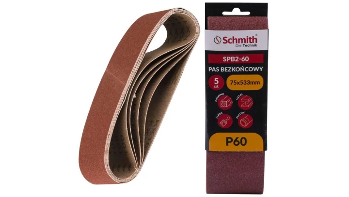 Pas bezkońcowy taśma papier ścierny P60 75x533mm 5szt Schmith