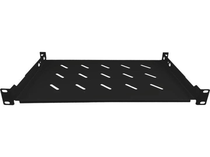 Półka stała 19 1U głęb. 280mm, czarna, 2 punkty mocowania SA-P-19-1U-280-2-C-02