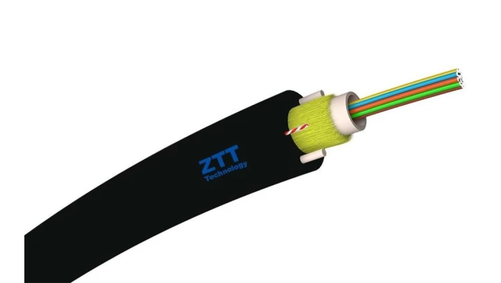 Kabel światłowodowy UniTube 8 włókna 8J SM 9/125 G.652D 5,2mm ADSS do sieci napowietrznych czarny ZTT 1000m