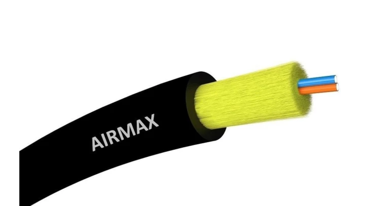 Kabel światłowodowy 2 włókna 2J SM 9/125 G.657A2 microADSS do sieci napowietrznych czarny TPU AIRMAX 1000m