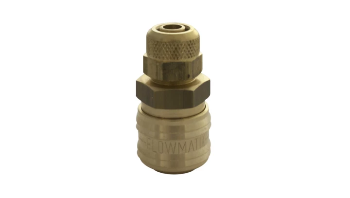Szybkozłącze pneumatyczne DN7,2 typ 26, skręcane do węża fi 10x8 mm, mosiądz