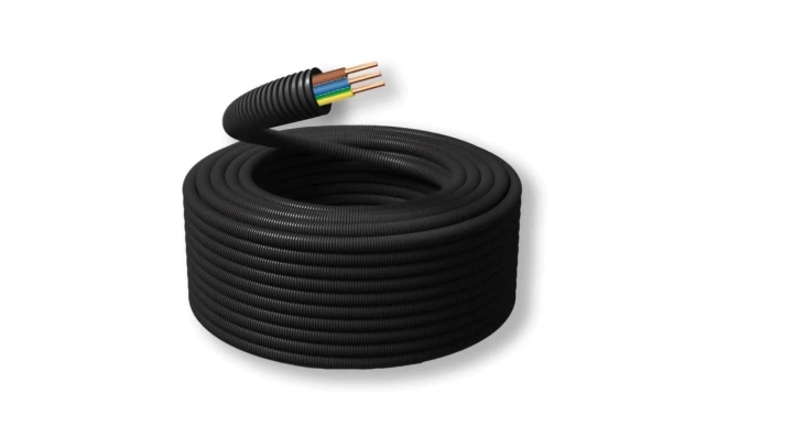 DY 3x2,5 żo 450/750V H07V-U + RURA KARBOWANA Dx15116 Ø16mm 750N - 100 mb