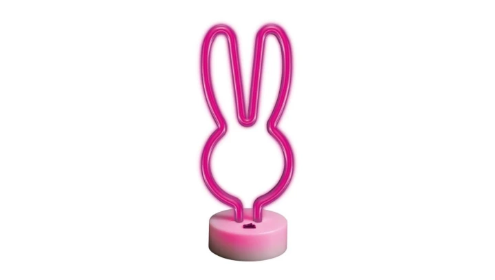 Neon na podstawce LED KRÓLICZEK róż FSNE04 Forever Light