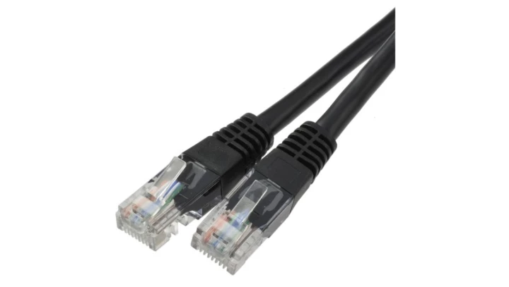 Patchcord UTP kat.5e kabel sieciowy LAN 2x RJ45 linka czarny 0,25m