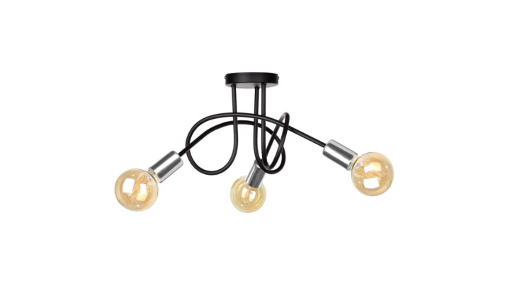 Lampa sufitowa nowoczesna 3xE27 RUMBA BLACK/SILVER