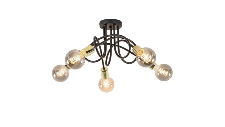 Lampa sufitowa nowoczesna 5xE27 RUMBA BLACK/GOLD