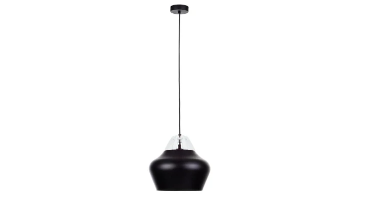 Lampa wisząca nowoczesna 1xE27 NEGRO WOOD WHITE/BLACK