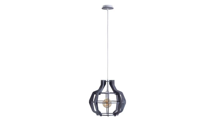 Lampa wisząca nowoczesna drewno 1xE27 BENTO GREY