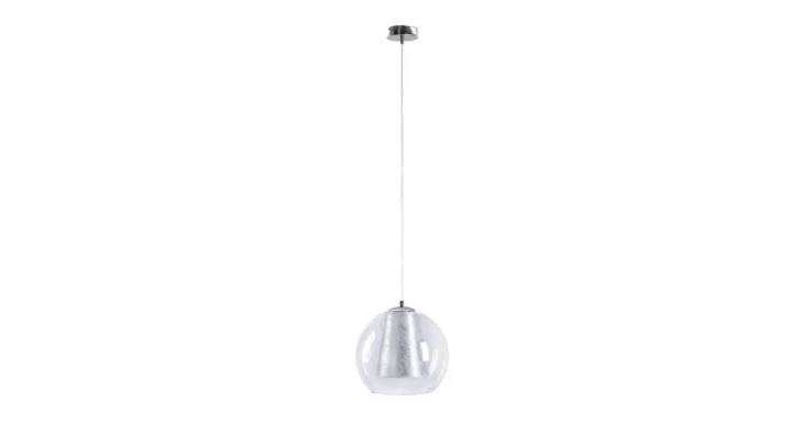 Lampa wisząca nowoczesna z abażurem 1xE27 KULA SILVER