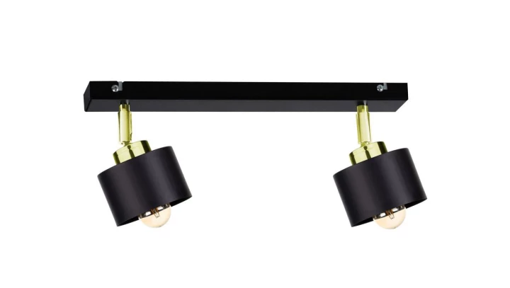 Spot nowoczesny 2xE27 SIMPLY BLACK/GOLD