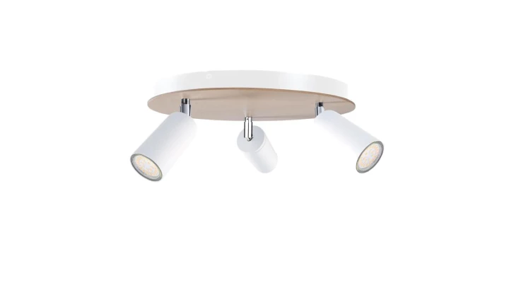 Spot nowoczesny 3x GU10 EYE WHITE WOOD
