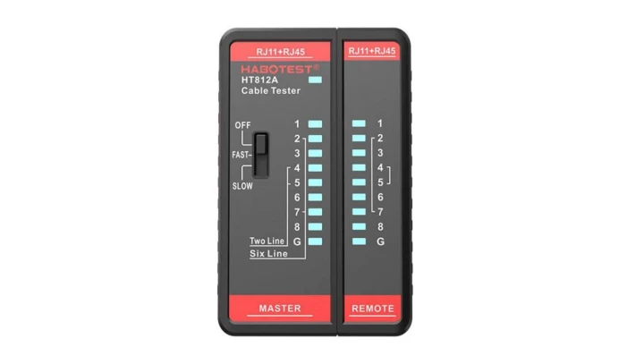 Tester przewodów sieciowych RJ11 / RJ45 Habotest HT812A