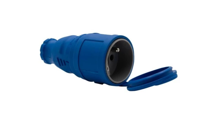 Gniazdo gumowe NOVA 230V 16A IP44 niebieskie