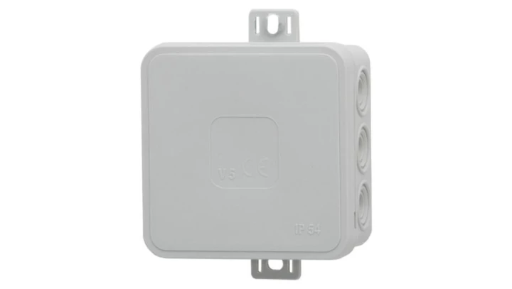Puszka hermetyczna V6, termoplast 85x85x41 IP54, szara - klik, 12 osłabień