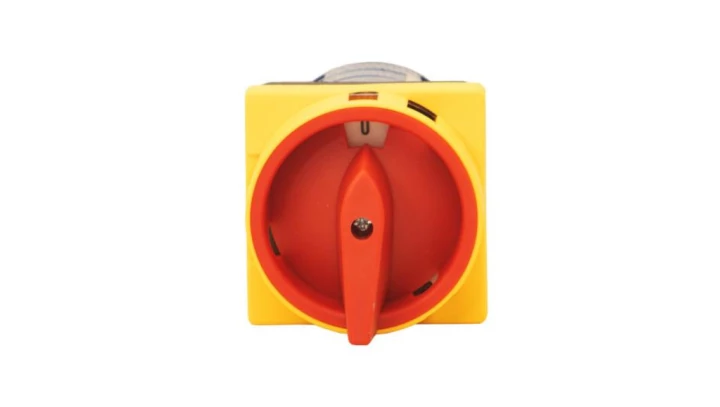 Wyłącznik 16A 0/1 3P tablicowy zamykany żółto-czerwony