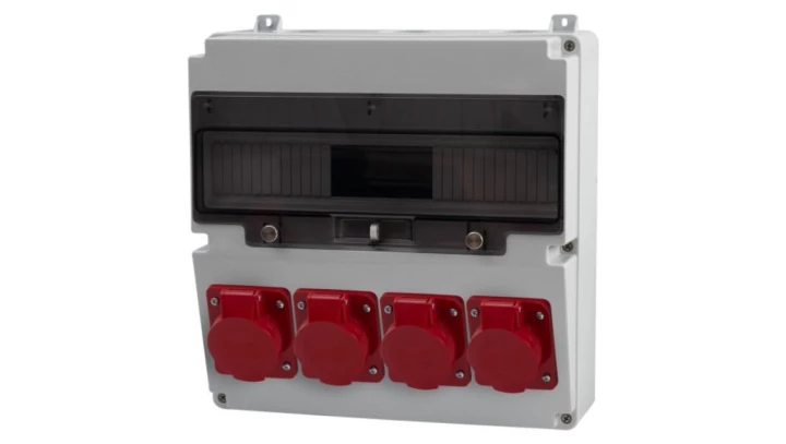 Rozdzielnica LAGO 17M - gniazda 3x16A 5p, 32A 5p, /17 modułów/