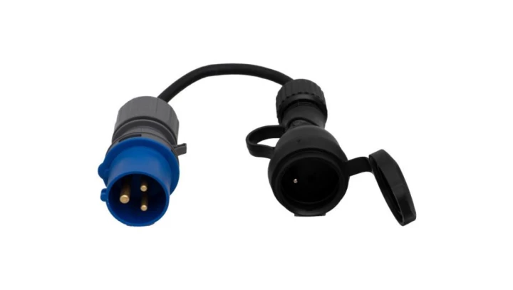 Reduktor wtyczka 16/3 - gniazdo gumowe 230V F7.0121