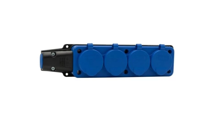 Listwa gumowa 4x230V 16A IP54 niebieska