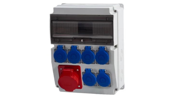 Rozdzielnica CAJA 12M - gniazda 16A 5p, 6x230V /12 modułów/