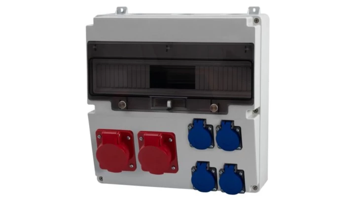 Rozdzielnica LAGO 17M - gniazda 16A 5p, 32A 5p, 4x230V /17 modułów/