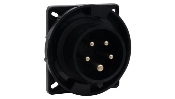 Wtyk siłowy tablicowy odbiornikowy 32A 5p 380V-415V /FE/ IP67 czarny