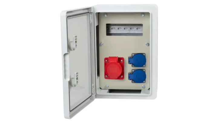 Rozdzielnica budowlana RB-250 8M - gniazda 16A 5p, 2x230V, /8 modułów/