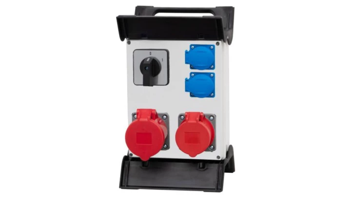 Rozdzielnica R-240 - gniazda 2x16A 5p, 2x230V, 0/1(32A) na stelażu plastikowym