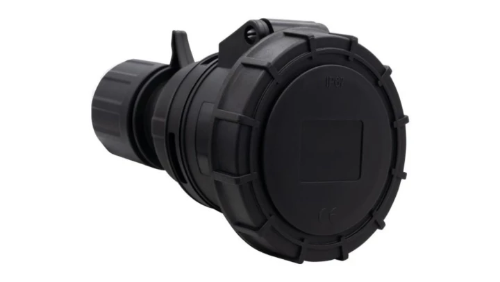 Gniazdo siłowe czarne 16A 5P IP67 estradowe F7.0166