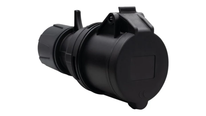 Gniazdo przemysłowe - przenośne 32A 3p 200V-250V /FE/ IP44 czarne