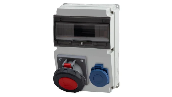 Rozdzielnica LAGO 10M - gniazda 63A 5p, 230V IP65 /10 modułów/