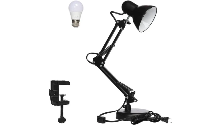 Lampka biurkowa czarna E27 z klipsem kreślarska AJJ-LB-E27 TradElectra