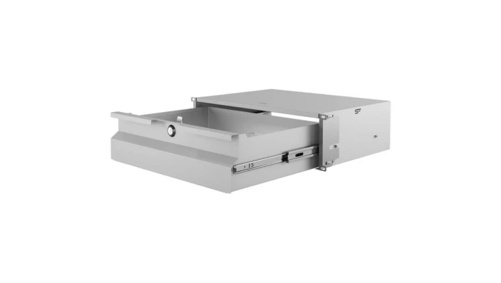 Szuflada z zamkiem do szafy RACK 19 3U 320mm szara na narzędzia, sprzęt i dokumenty