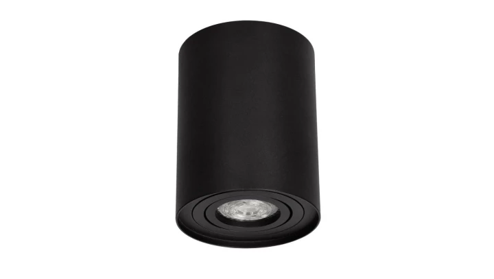 Lampa sufitowa HARYS O natynkowa oprawa punktowa nowoczesna TUBA okrągła GU10 czarna MK MEGAKABEL