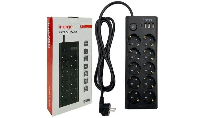 Przedłużacz INERGE 10-gniazdowy 3m ECS-1031-03-B