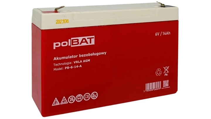 Akumulator AGM 6V 14Ah polBAT
