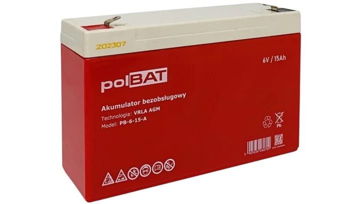Akumulator AGM 6V 15Ah polBAT