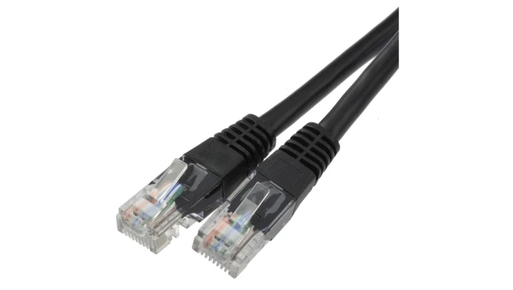Patchcord UTP kat.5e kabel sieciowy LAN 2x RJ45 linka czarny 2m