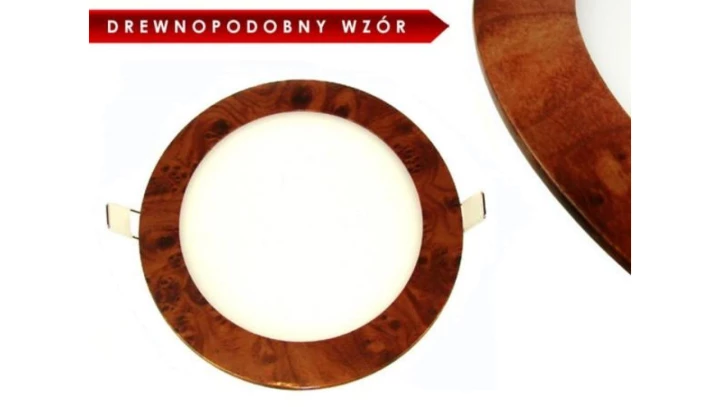 Panel led okragły Round 12W 230V drewnopodobny A D