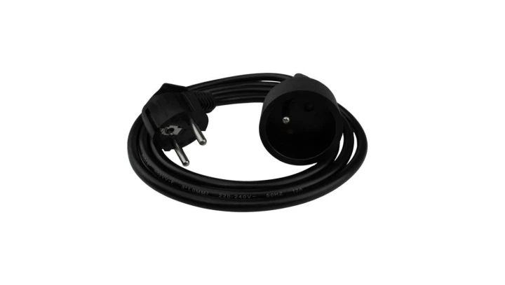 Przedłużacz 1 gniazdo 1.5m z/u 3x1.0mm2 CZARNY
